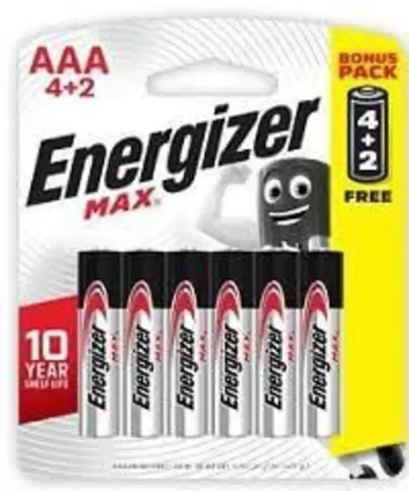 Energizer Battery Max AAA E92 4+2 Pieces